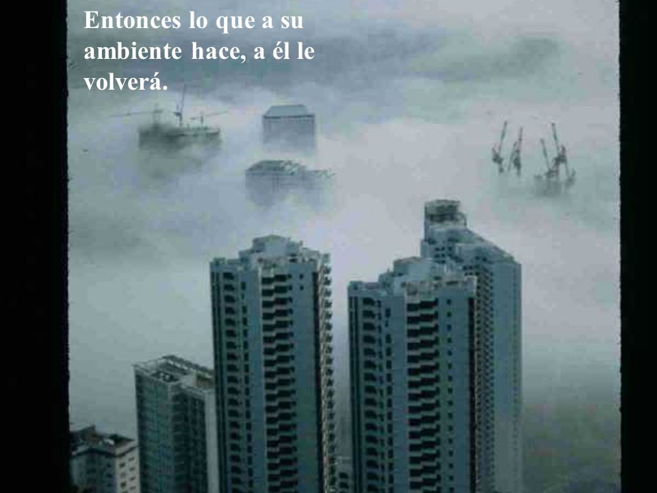 Entonces lo que a su ambiente hace, a él le volverá.