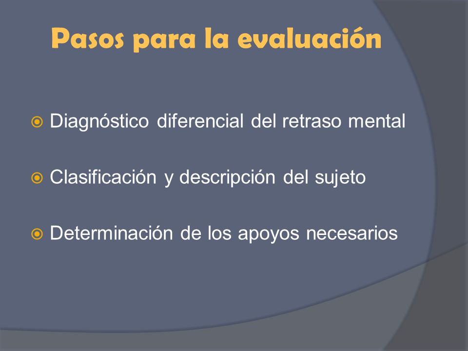 Pasos para la evaluación