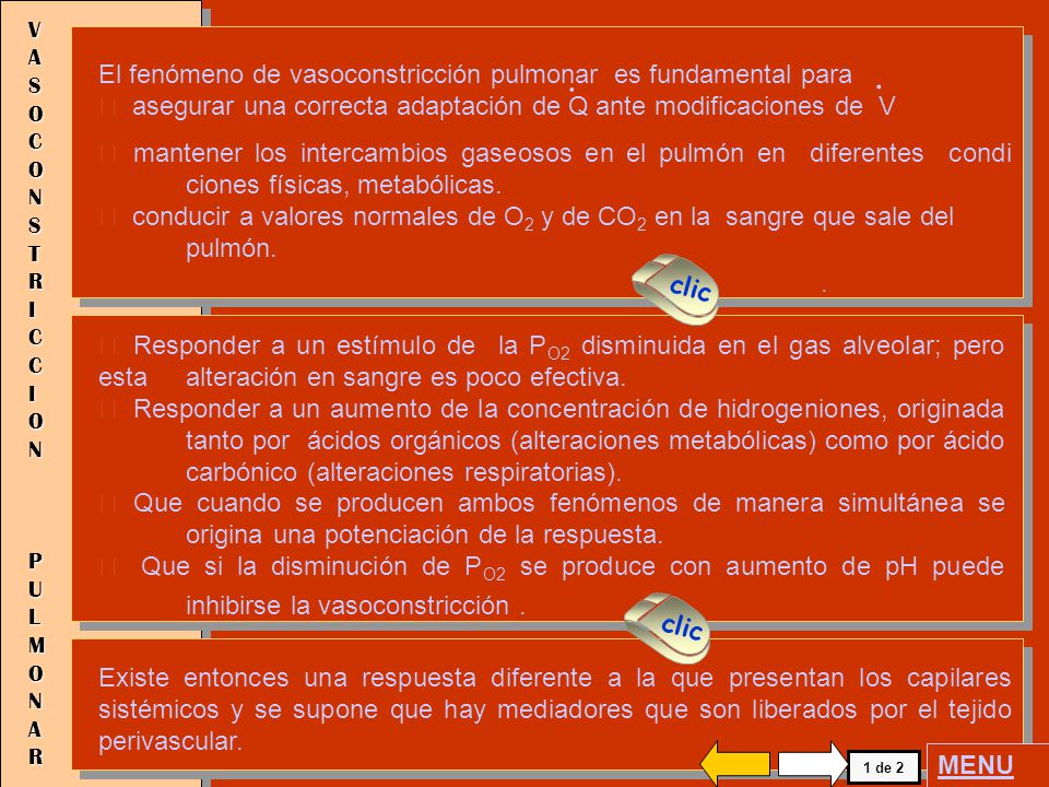 . . El fenómeno de vasoconstricción pulmonar es fundamental para