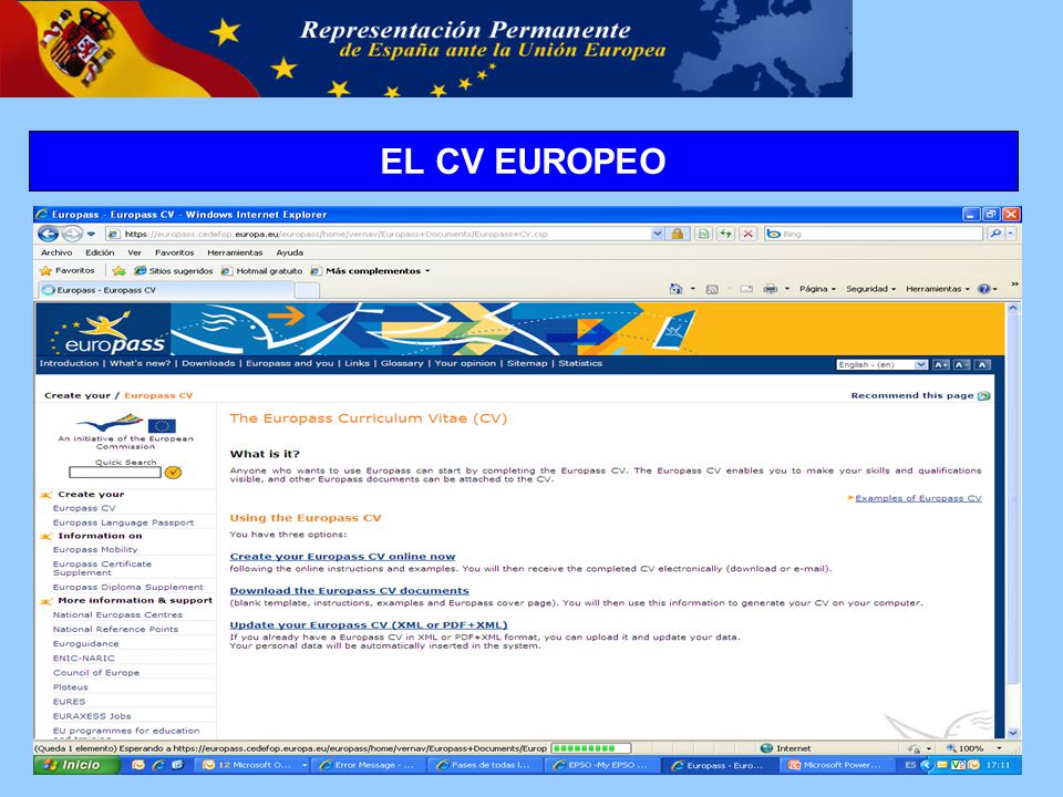 EL CV EUROPEO 43