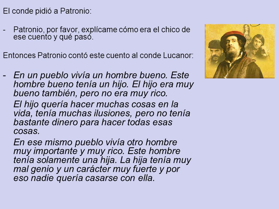 El conde pidió a Patronio: