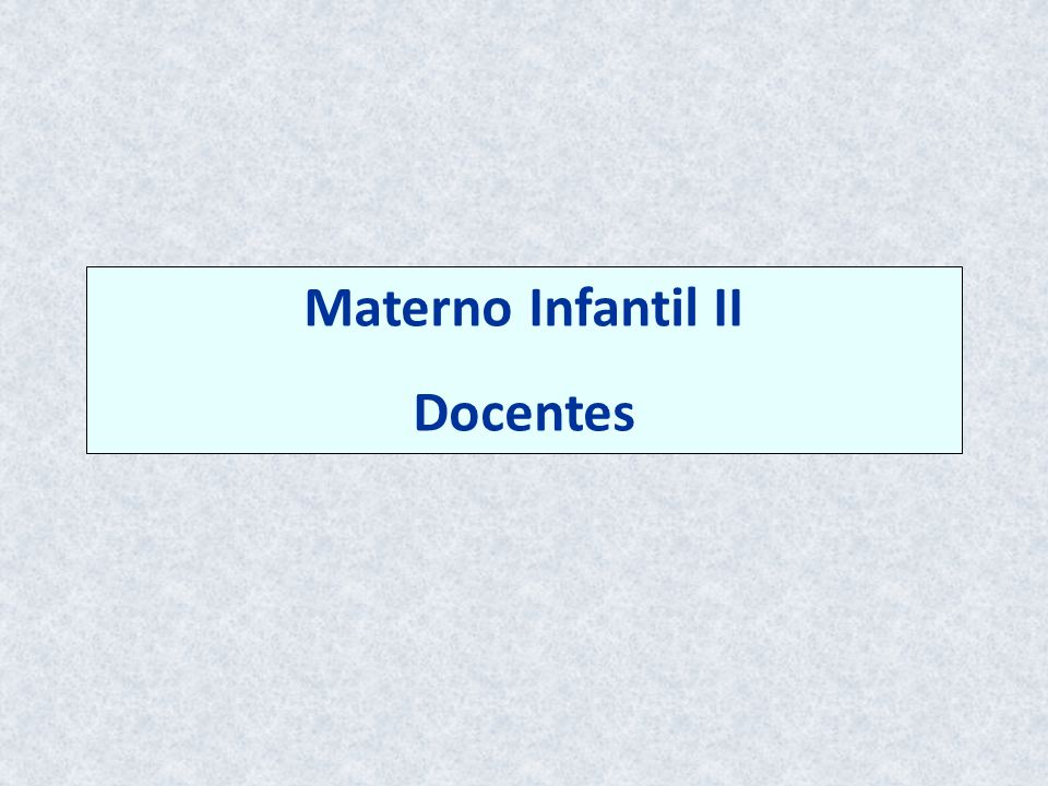 Materno Infantil II Docentes