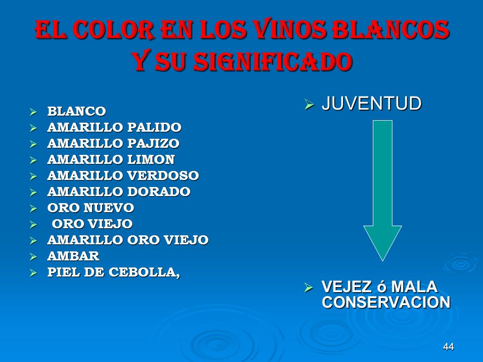 EL COLOR EN LOS VINOS BLANCOS Y SU SIGNIFICADO
