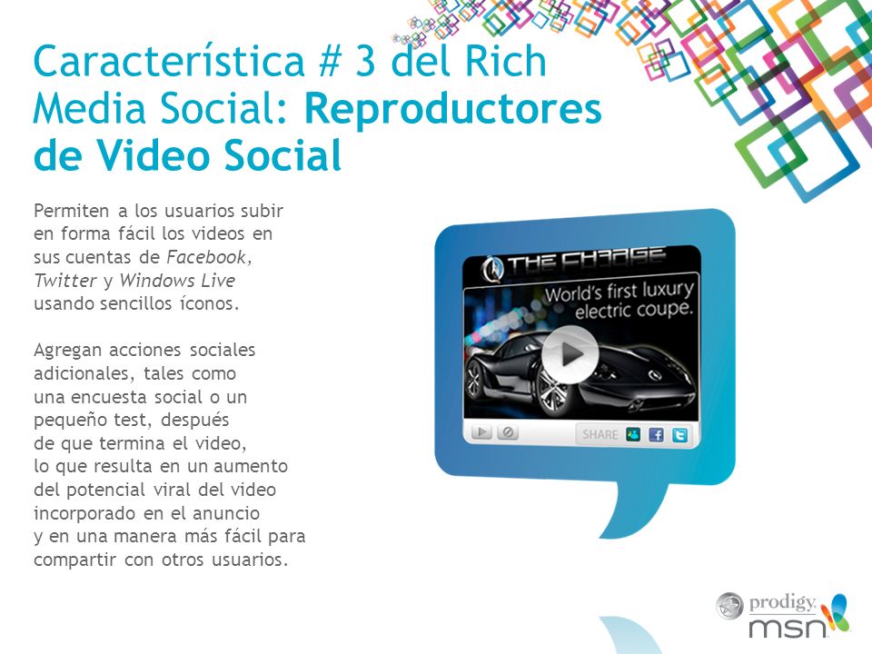 Característica # 3 del Rich Media Social: Reproductores