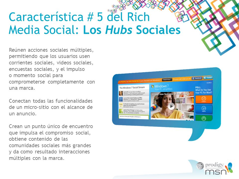 Característica # 5 del Rich Media Social: Los Hubs Sociales