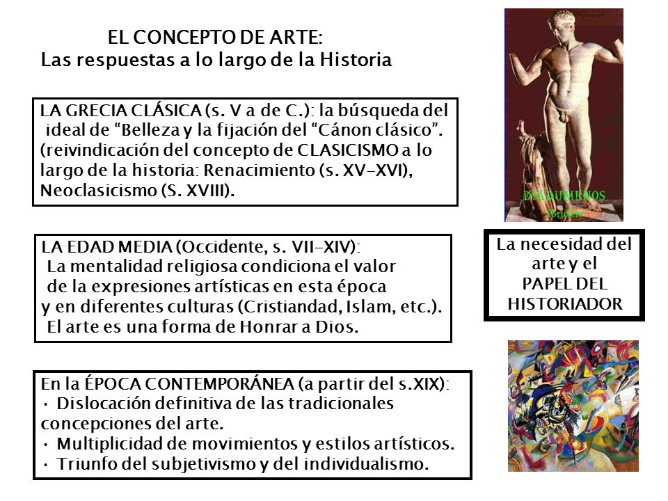 Las respuestas a lo largo de la Historia La necesidad del arte y el