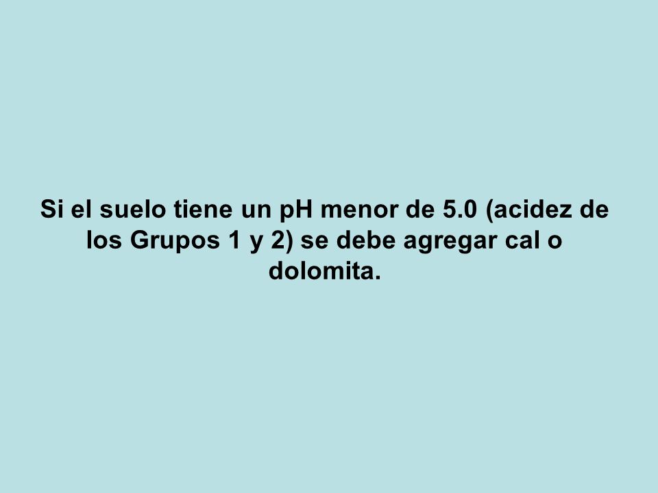 Si el suelo tiene un pH menor de 5