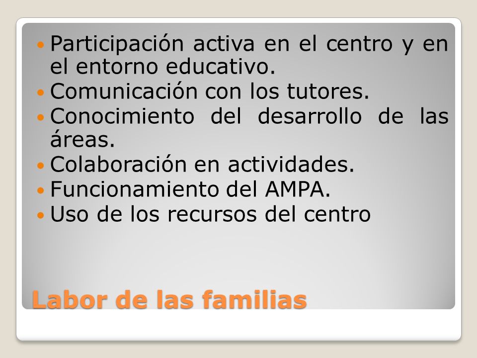 Participación activa en el centro y en el entorno educativo.