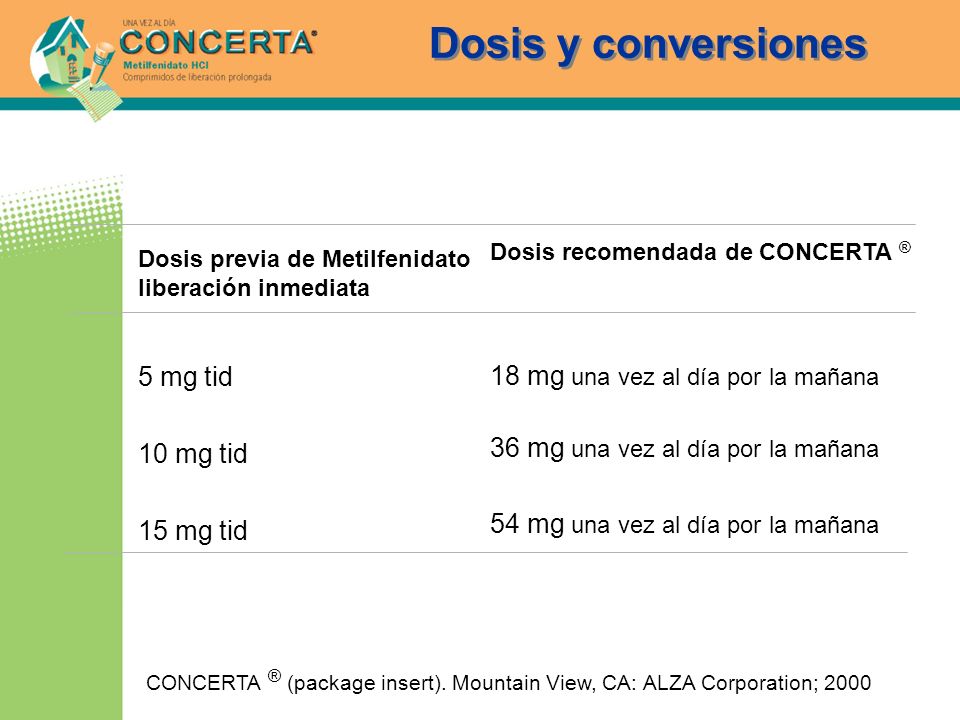Dosis y conversiones 5 mg tid 18 mg una vez al día por la mañana
