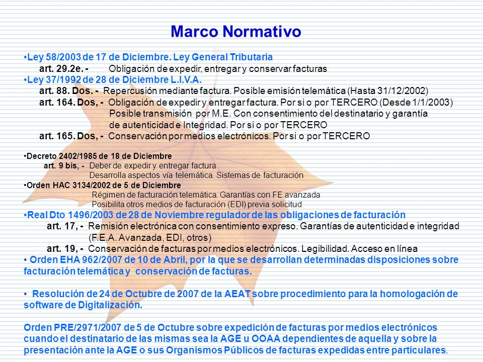 Marco Normativo Ley 58/2003 de 17 de Diciembre. Ley General Tributaria