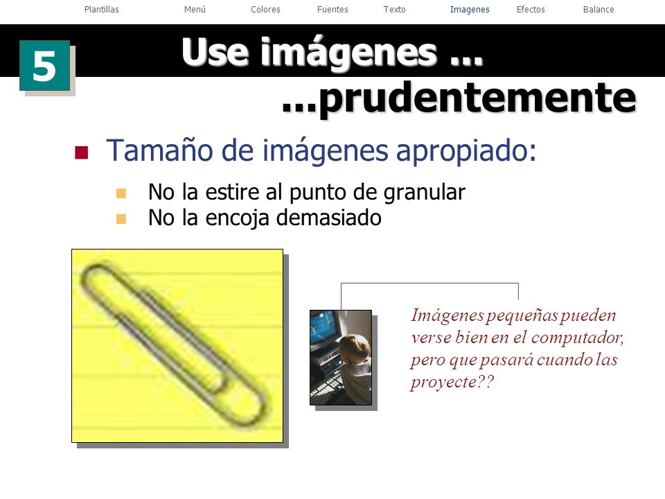 Plantillas Menú Colores Fuentes Texto Imagenes Efectos Balance