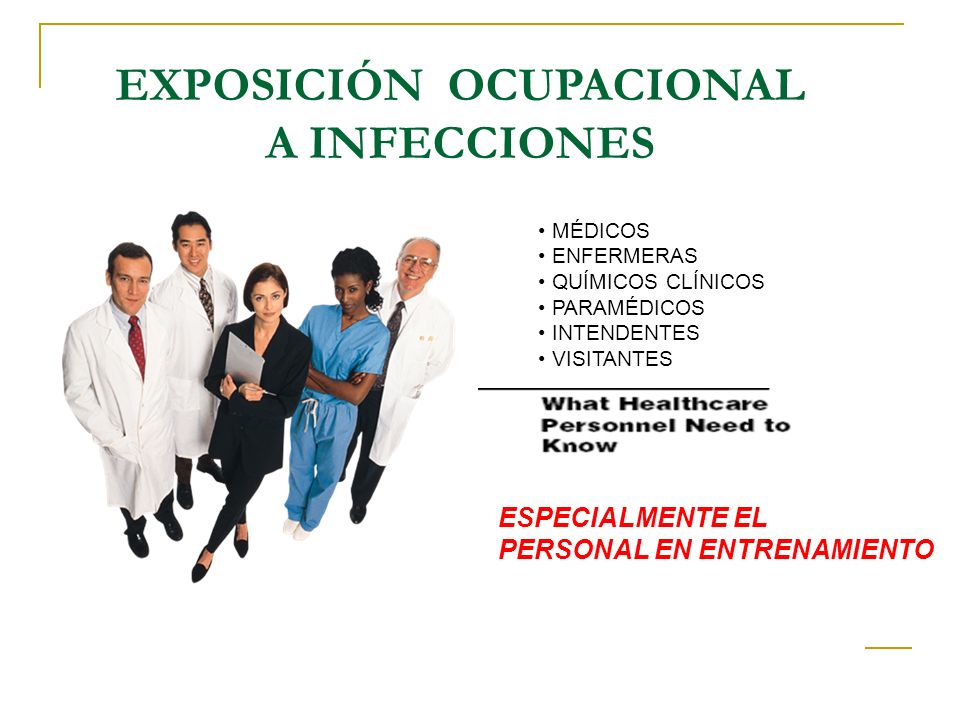 EXPOSICIÓN OCUPACIONAL A INFECCIONES