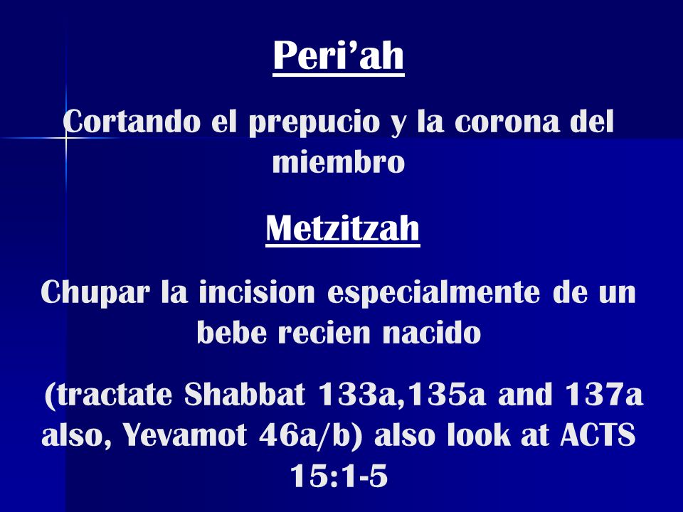 Peri’ah Cortando el prepucio y la corona del miembro