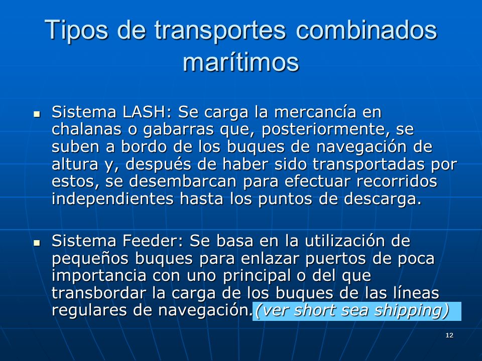 Tipos de transportes combinados marítimos