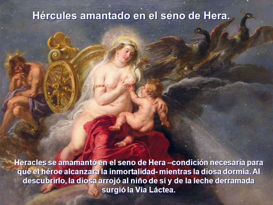 Hércules amantado en el seno de Hera.