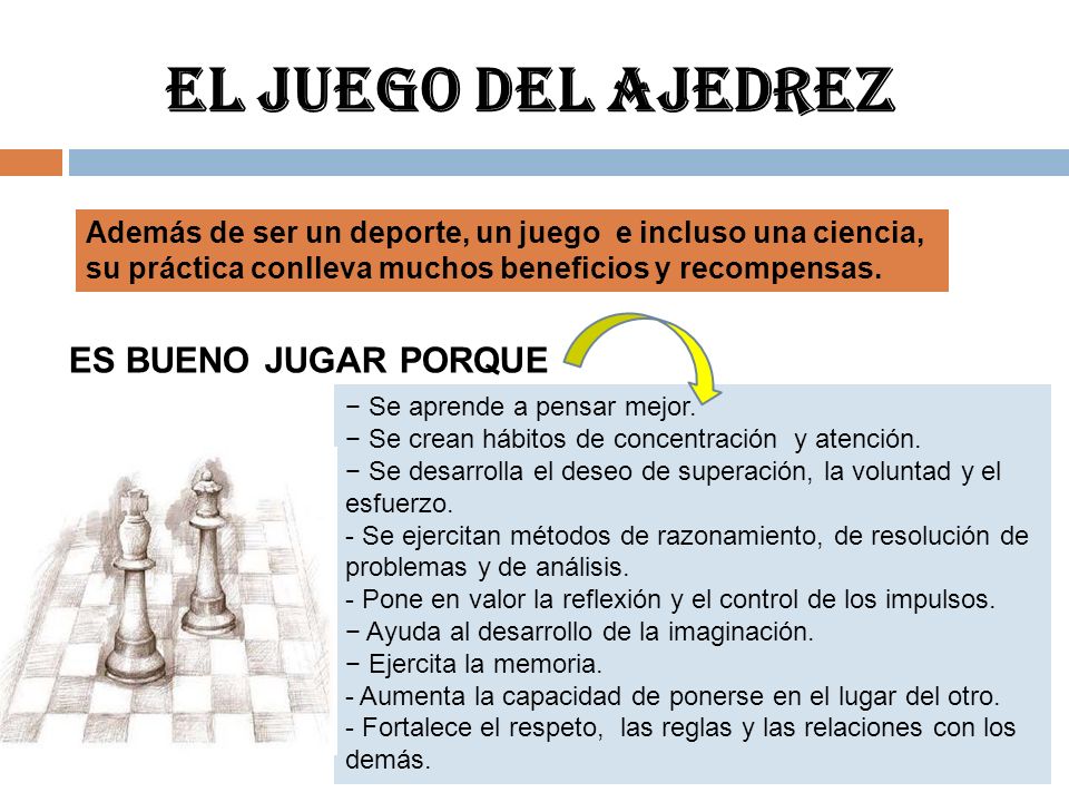 El juego del ajedrez ES BUENO JUGAR PORQUE