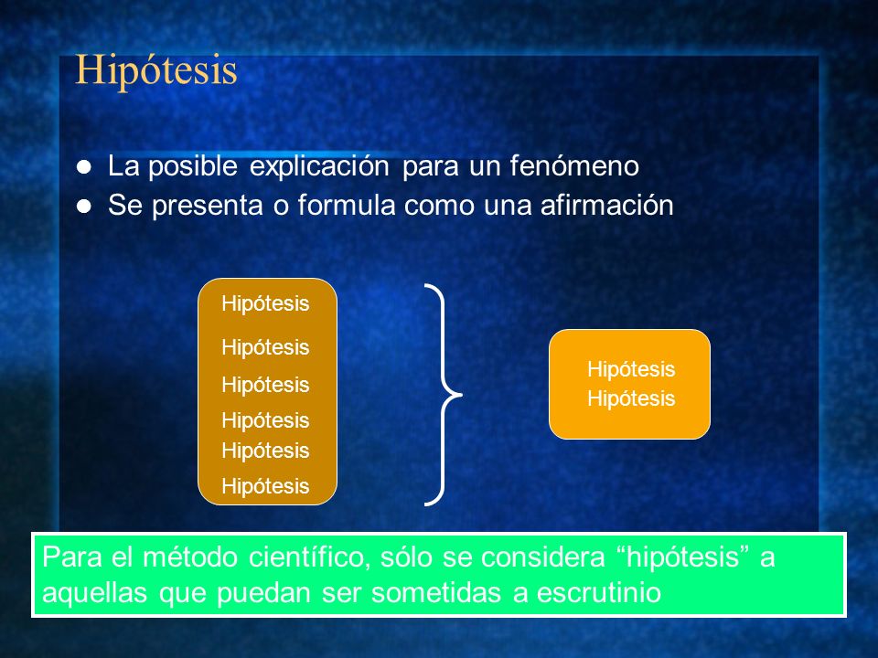 Hipótesis La posible explicación para un fenómeno