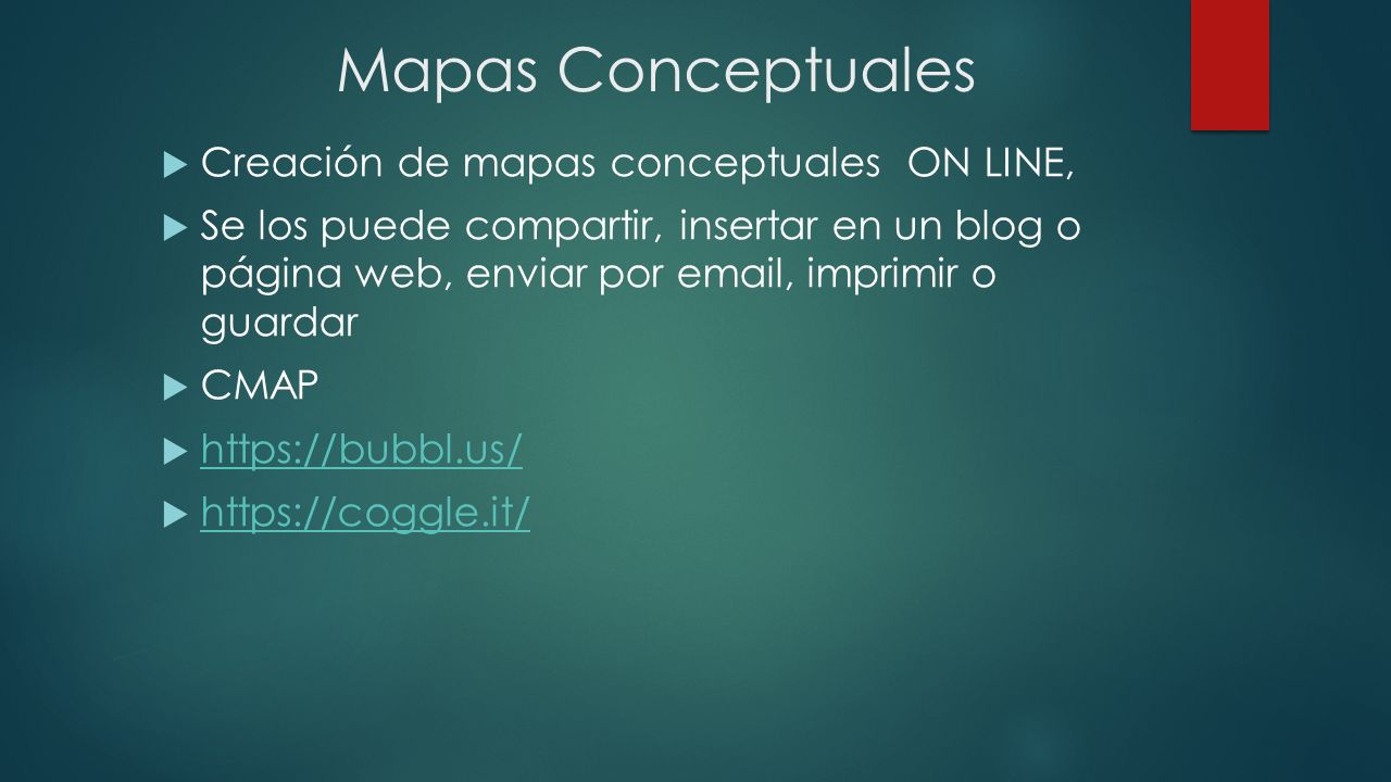 Mapas Conceptuales Creación de mapas conceptuales ON LINE,