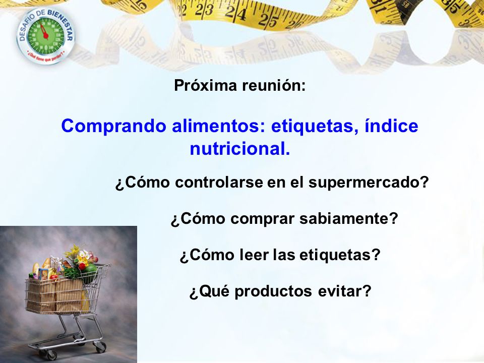 Comprando alimentos: etiquetas, índice nutricional.