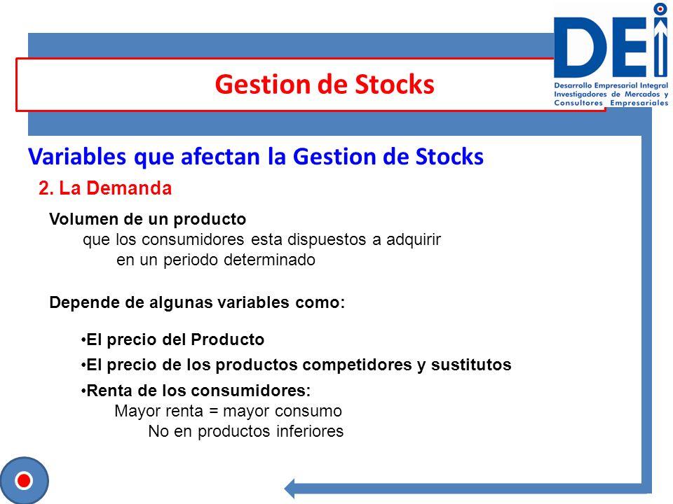 Gestion de Stocks Variables que afectan la Gestion de Stocks
