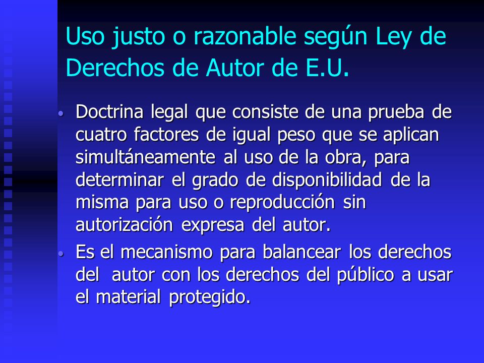 Uso justo o razonable según Ley de Derechos de Autor de E.U.
