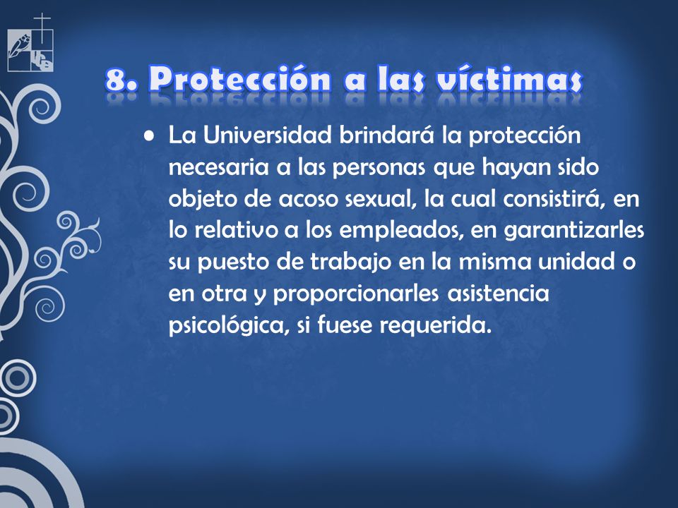 8. Protección a las víctimas