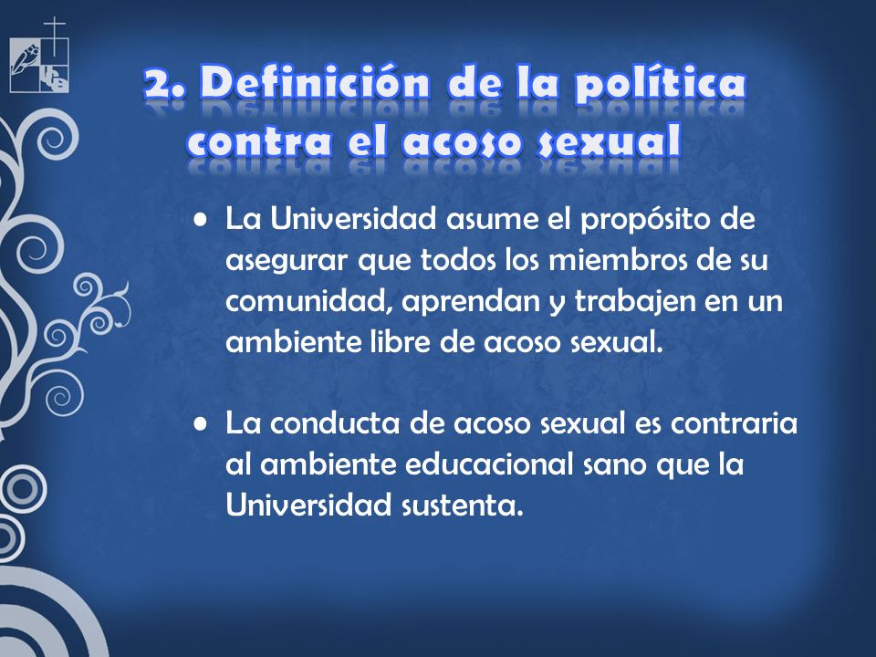 2. Definición de la política contra el acoso sexual