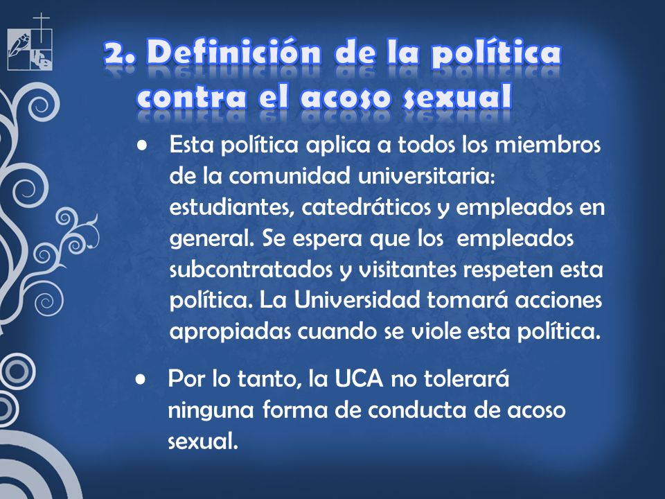2. Definición de la política contra el acoso sexual