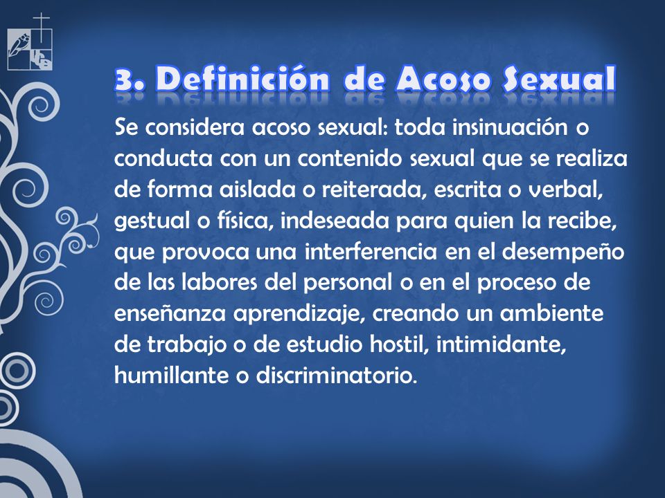 3. Definición de Acoso Sexual