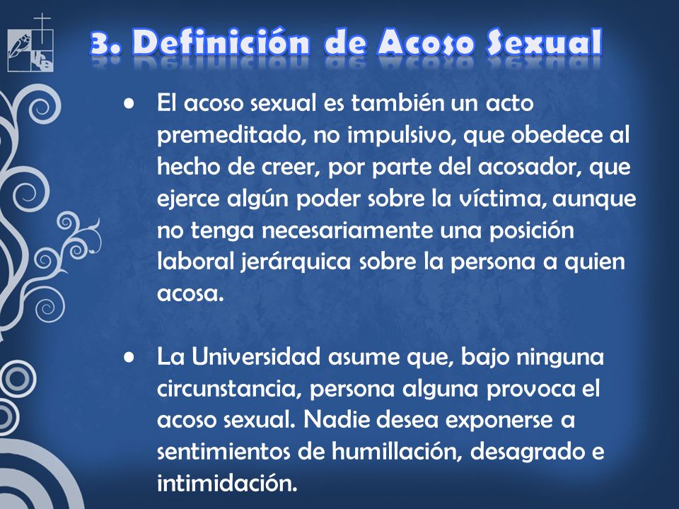 3. Definición de Acoso Sexual