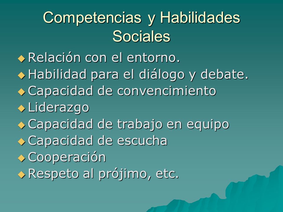 Competencias y Habilidades Sociales