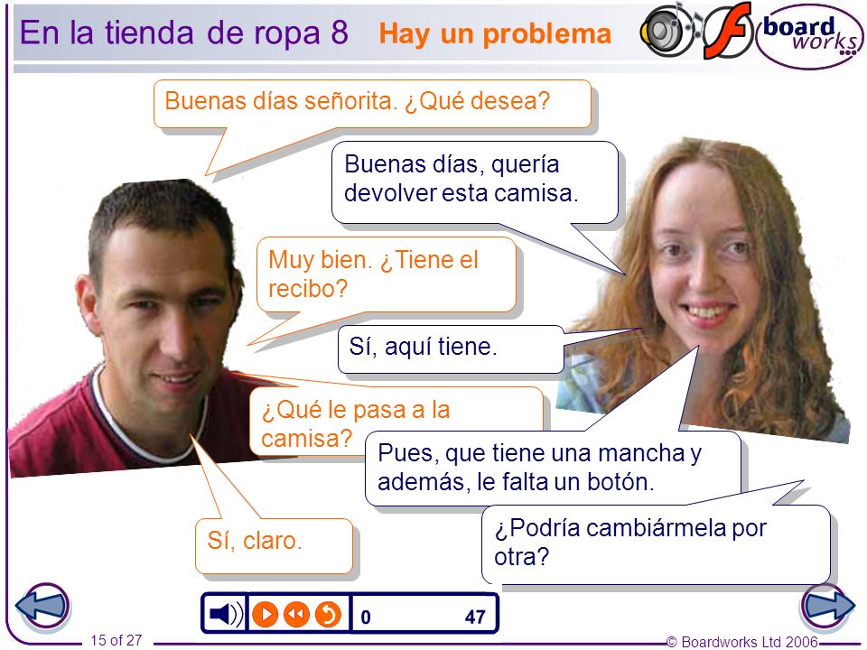 En la tienda de ropa 8 Hay un problema