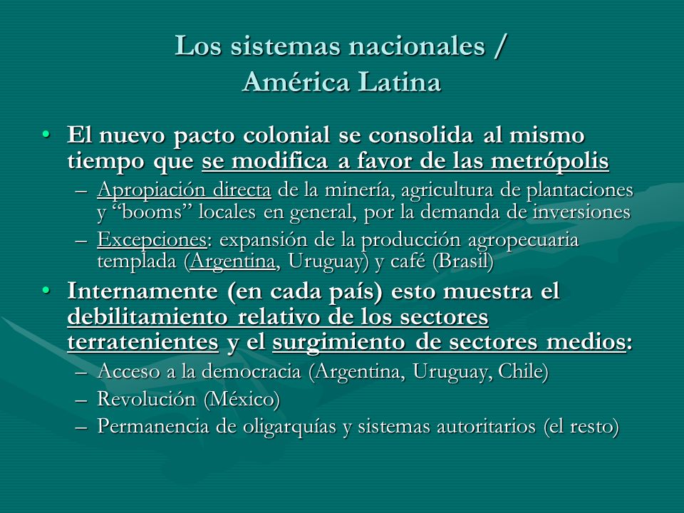 Los sistemas nacionales / América Latina