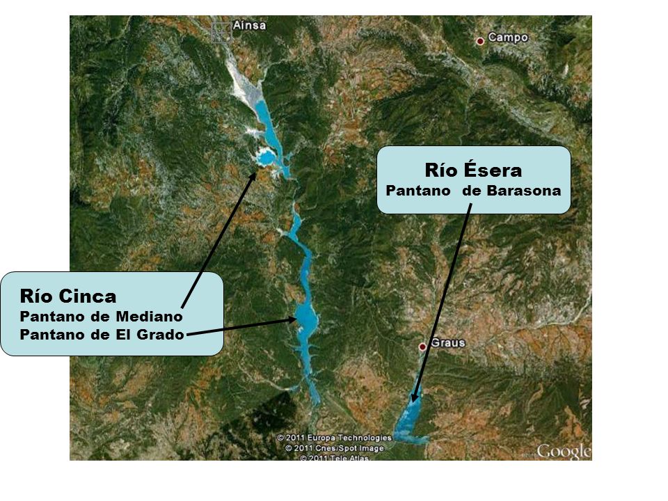 Río Ésera Río Cinca Pantano de Barasona Pantano de Mediano