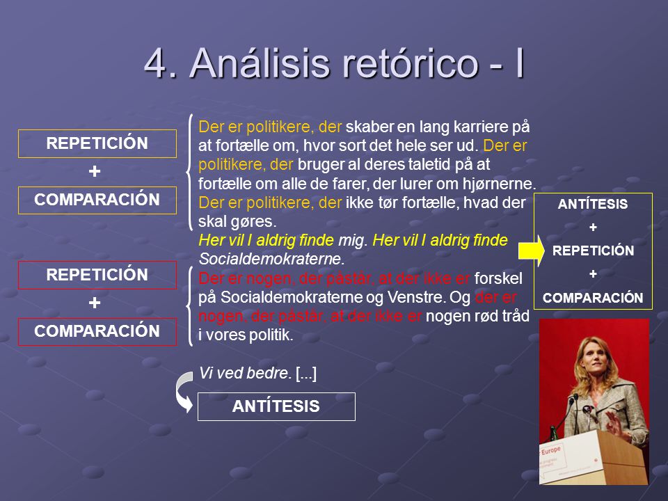 4. Análisis retórico - I + + REPETICIÓN COMPARACIÓN REPETICIÓN