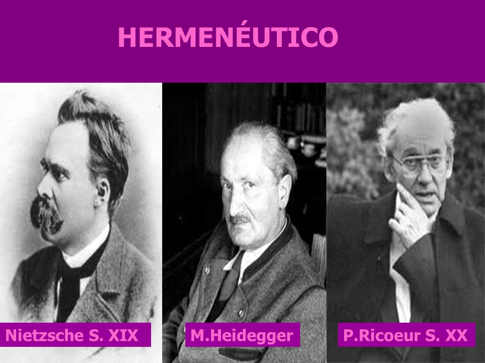 HERMENÉUTICO Nietzsche S. XIX M.Heidegger P.Ricoeur S. XX