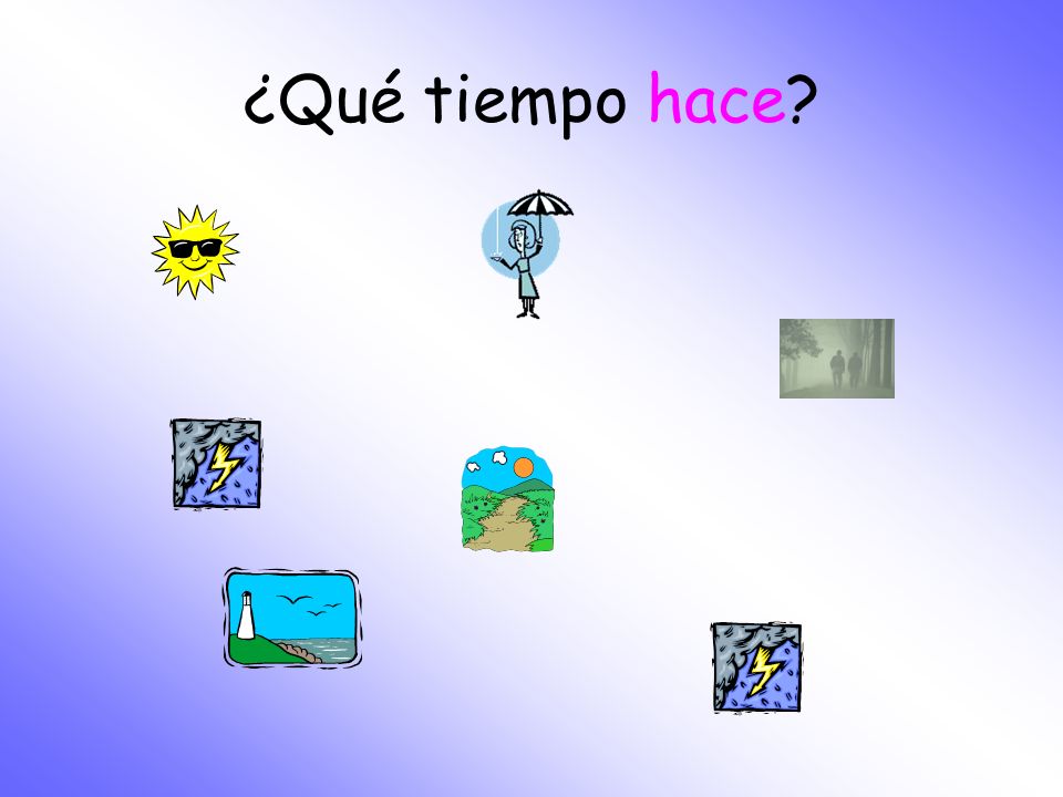 ¿Qué tiempo hace Hace frio hace calor El cielo esta despejado Nieva