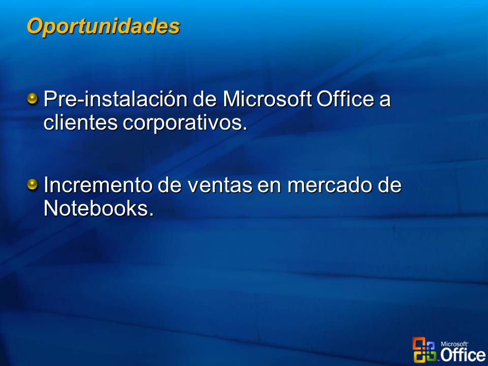 Pre-instalación de Microsoft Office a clientes corporativos.