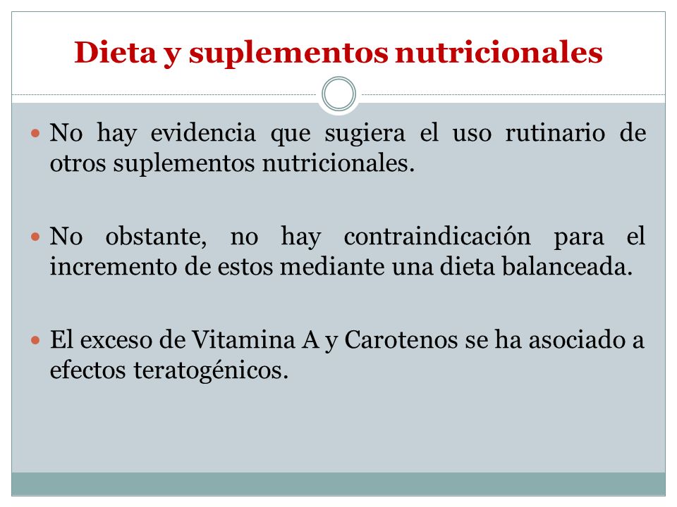 Dieta y suplementos nutricionales