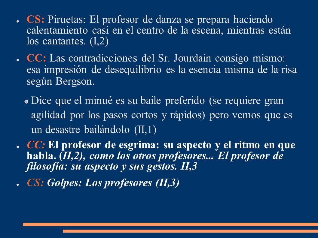 CS: Piruetas: El profesor de danza se prepara haciendo calentamiento casi en el centro de la escena, mientras están los cantantes. (I,2)