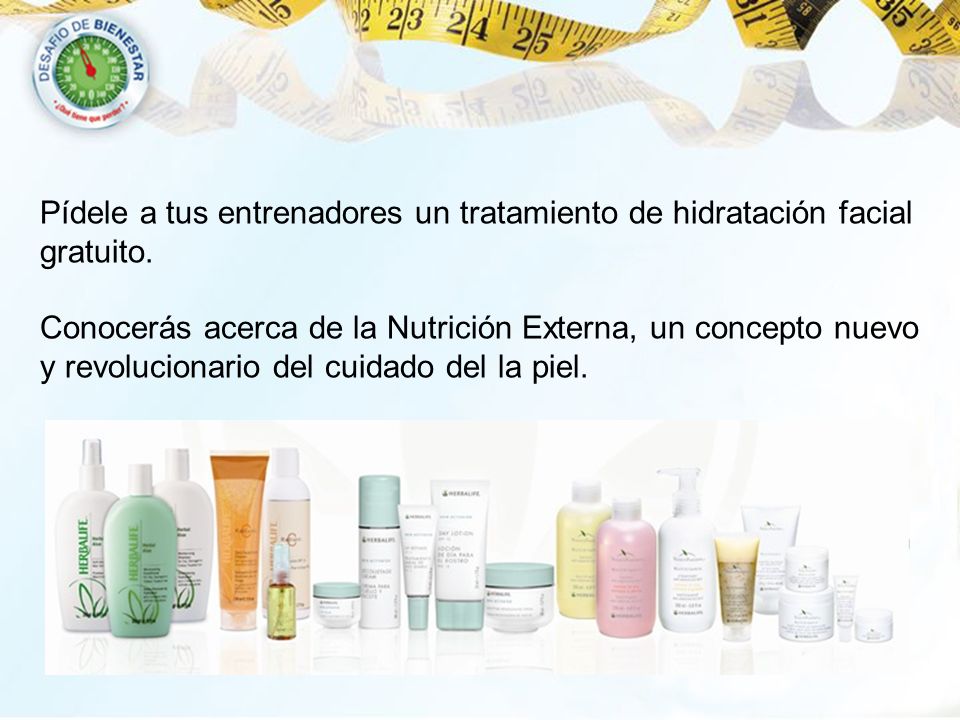 Pídele a tus entrenadores un tratamiento de hidratación facial gratuito.