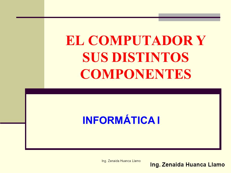EL COMPUTADOR Y SUS DISTINTOS COMPONENTES