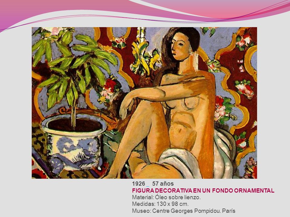 años FIGURA DECORATIVA EN UN FONDO ORNAMENTAL Material: Óleo sobre lienzo.