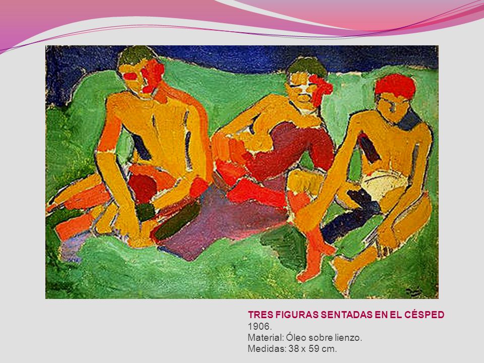 TRES FIGURAS SENTADAS EN EL CÉSPED Material: Óleo sobre lienzo