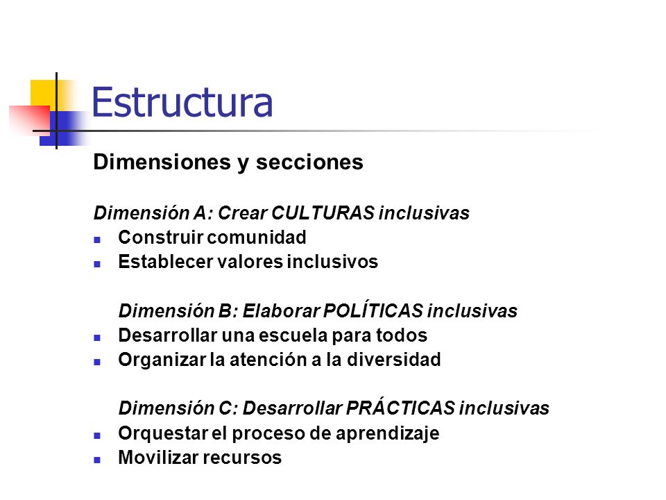 Estructura Dimensiones y secciones