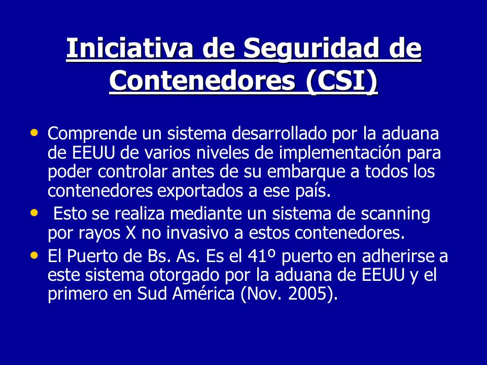 Iniciativa de Seguridad de Contenedores (CSI)