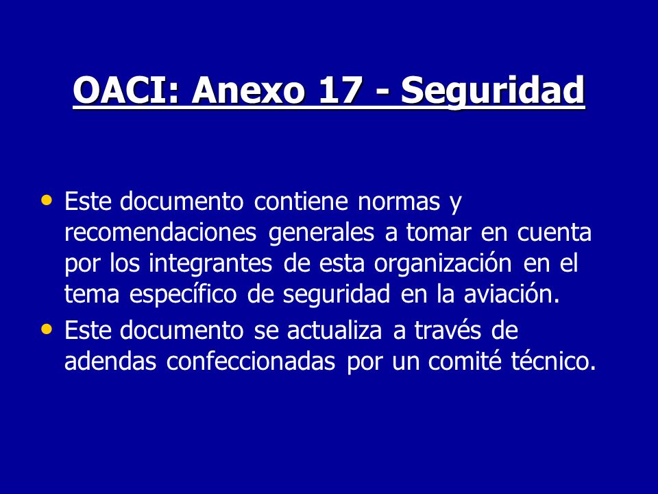 OACI: Anexo 17 - Seguridad