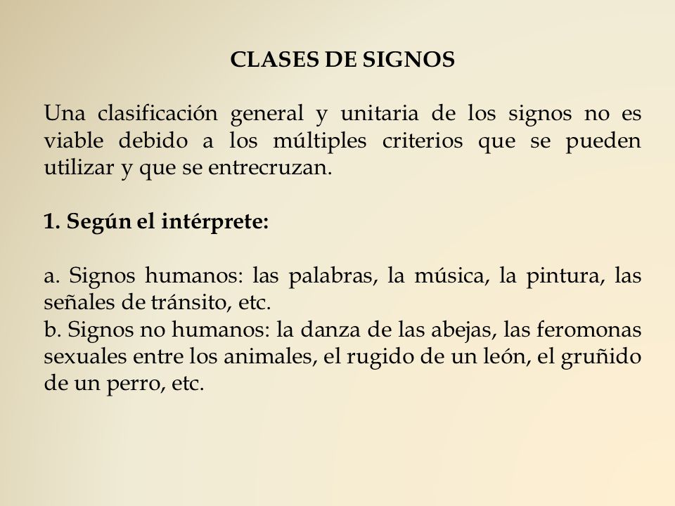 CLASES DE SIGNOS