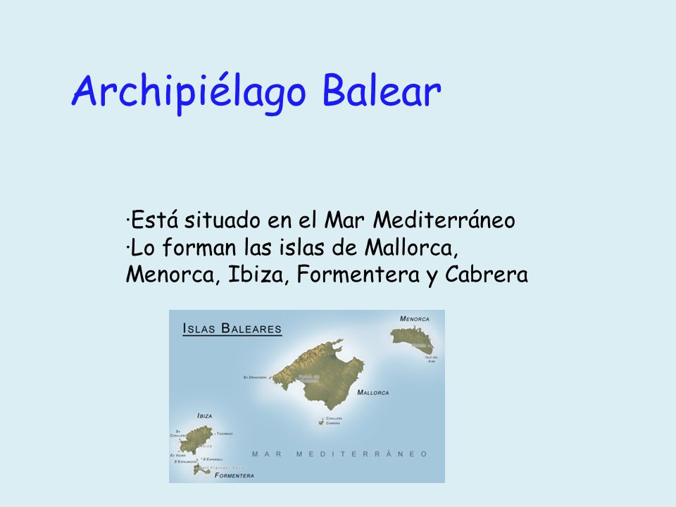 Archipiélago Balear ·Está situado en el Mar Mediterráneo