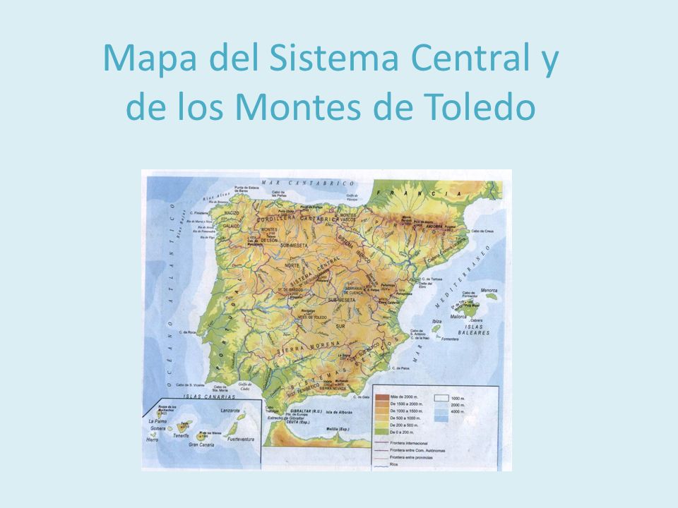 Mapa del Sistema Central y de los Montes de Toledo